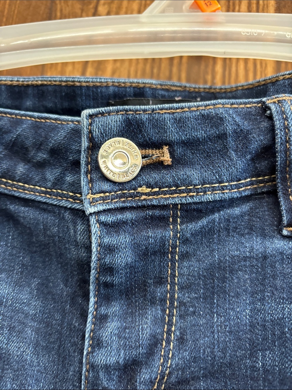 White House Black Market Dark Blue Flare Jeans - Picture 3 of 6